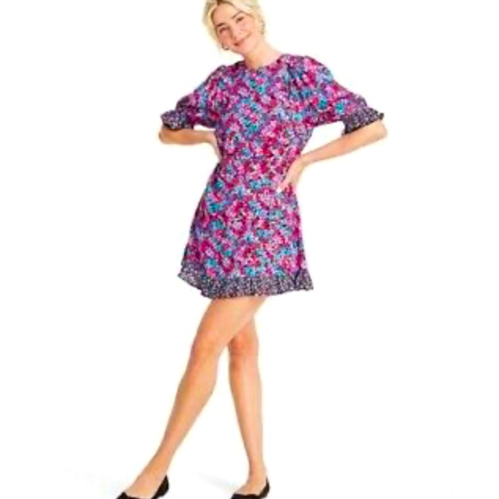 Rixo for target mixed floral puff sleeve dress